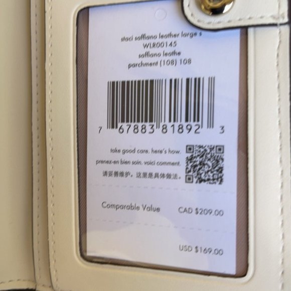 Kate Spade Staci Large Slim Bifold Wallet Parchment - Picture 11 of 16